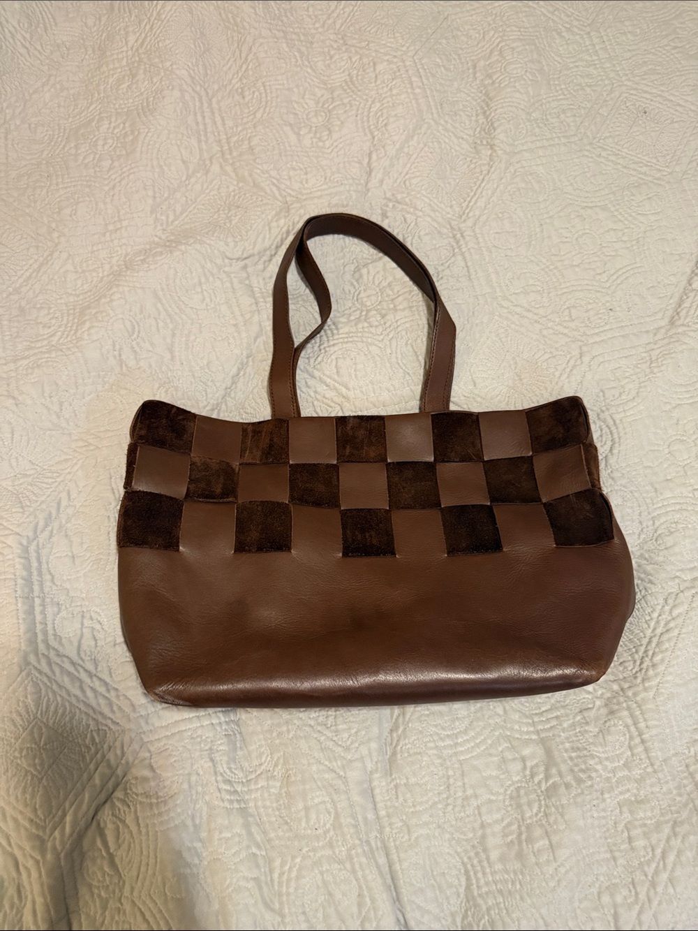 Madewell The Basketweave Tote in Leather and Suede - Picture 4 of 7